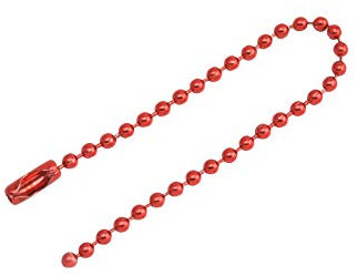 Wuuycoky Kugelkette für Anhänger, Metall, Rot Length:120mm,Ball Diamteter:2.4mm,15 Pcs