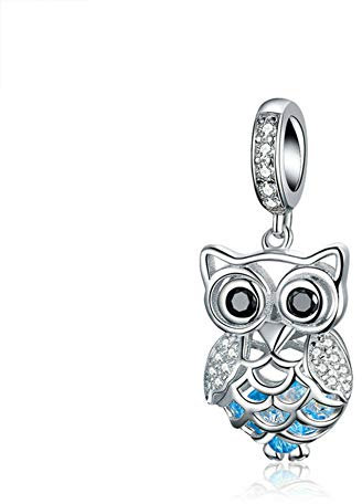 Eulen-Charm, 925er Sterlingsilber, Vogel-Charm, Tier-Charm, Geburtstags-Charm für Pandora-Charm-Armband (Eule)