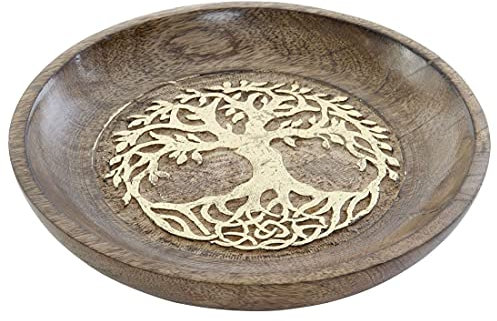 D,casa Bandeja vaciabolsillos de Madera Mango arbol, Oscuro, 22x22x4 cm