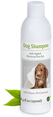 LT-Naturprodukte Bio Hundeshampoo | hypoallergen und seifenfrei | Juckreizlindernd mit marokkanischer Lavaerde | für Langfell und Kurzfell | 250ml