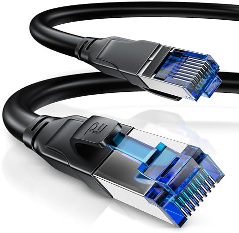 CSL - 0,25m Netzwerkkabel CAT 8 - LAN Kabel Patchkabel - CAT8.1 High Speed Gigabit Ethernet Cable - 40 Gbits - S/FTP PIMF - RJ45 Stecker - Cat6 Cat7 Cat8 komp - 0,25 Meter - schwarz