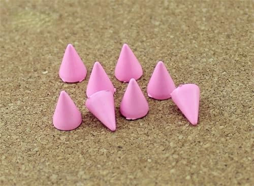 Ledernieten, 50 Sätze 7 * 10mm Kegelfarbene Nieten und Spikes, für Kleidung DIY Handwerk Kleidungsnieten für Ledertasche Schuhe (Color : Pink)