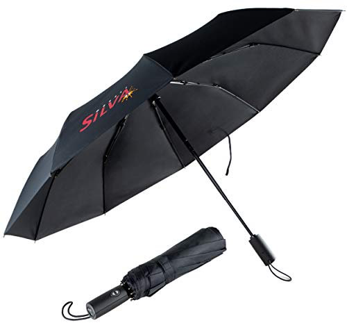 Silva Regenschirm, windfester und stabiler Taschenschirm mit 10 Streben, wasserabweisender und schnelltrockender Stoff, kompakter Schirm inkl. Etui