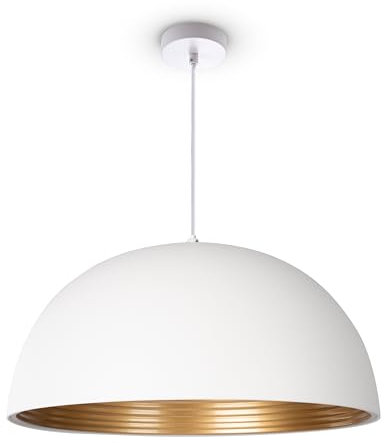 Paco Home Industrielle Hängelampe Deckenlampe Vintage Pendelleuchte Alluminium Kronleuchter Ø40,5cm Esszimmer Küche Esstisch 1,5m Textilkabel E27