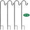 Abbcoert 120 cm Set mit 4 Eisen-Schäferhaken, Metall, Gartenpfähle, Schäferhund,