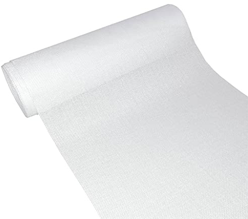 Deko As AS Shabby Chic Leinenoptik Tischläufer, Polyester geruchsneutral, 30 cm x 15 m, Weiß