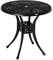 Outsunny 78cm Round Garden Dining Table Bistro Set with Parasol Hole Antique Cast Aluminium Outdoor Table, Black