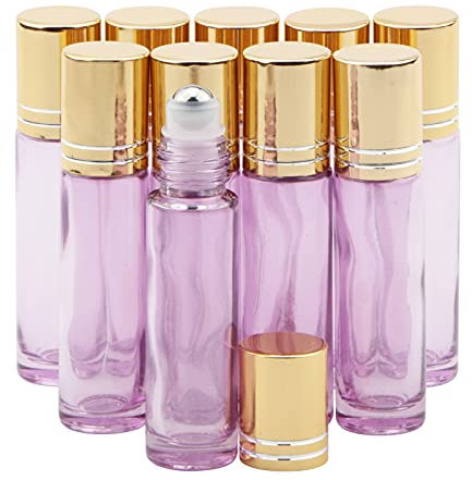 Rowiz 10 Roll-on-Flaschen für ätherische Öle, 10 ml nachfüllbare leere Glas-Rollkugelflaschen mit Verschluss für hausgemachte Parfümduft-Aromatherapie-Öle