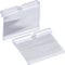 50 Pack Plastic Label Holders Clear Wire Shelf Label Holder Retail Price Card Clip On Merchandise Sign Display Tag Clips for Retail Shop Pantry Store Supermarket Wire Shelf Storage Basket Bin 6x4.2cm