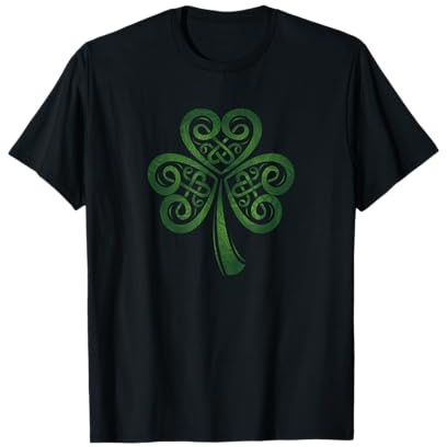 Heart of Ireland Shamrock Irish Shirt mit keltischem Knoten in Grün T-Shirt