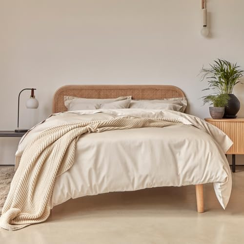 Christy 400TC Single Duvet Cover Set | Linen Colour | 100% Cotton | Silky Smooth and Soft Bed Linen | Luxury 400 Thread Count Single Quilt Cover Set