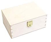 Klappkiste - Klappdeckelbox Holz naturbelassen - Holzkiste mit Deckel - Aufbewahrungsbox für Geschenke Kiste - Holzbox aus Birkensperrholz (95 x 65 x 40 mm)