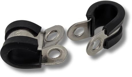 Lumonic 5x abrazaderas de tubo 10mm con inserto de goma acero inoxidable V2A I abrazaderas de cable para atornillar I abrazadera de manguera 10mm, abr