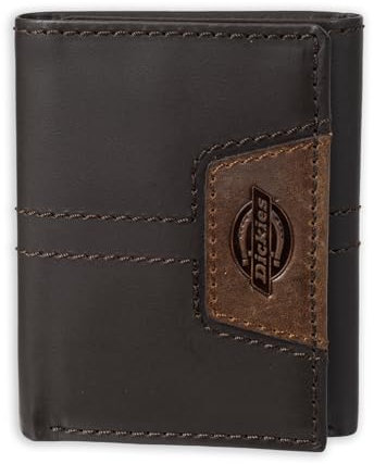 Dickies Herren Leder Extra Capacity Trifold Wallet Braun, Braun, Classic
