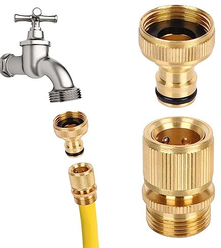 Figarge Gardena Lot de 2 raccords de tuyau d'arrosage en laiton 3/4''