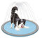 EUGAD Piscine pour Chien,Tapis de Jet d'eau, Baignoire Chien, Tapis de Pulvérisation, Piscine Pliable et Portable en PVC, Fond Antidérapant, 130×7cm pour Moyens Chiens, Gris+Bleu, 0023GYYC