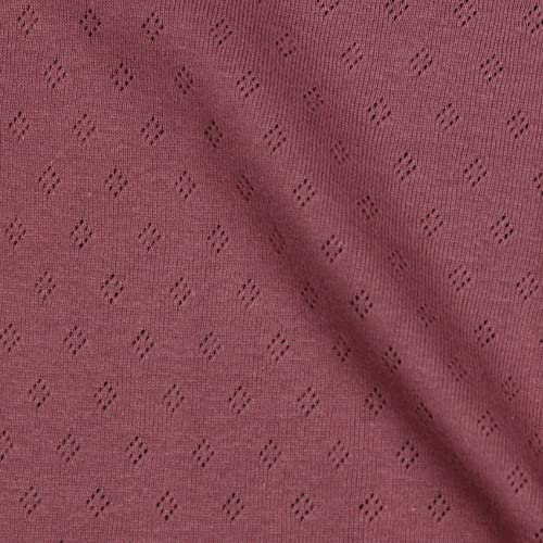 VmG-Store Pointoille-Stoff Feinstrick-Jersey mit Lochmuster Baumwollstoff OEKO-TEX Feinstrick (015 I Mauve)