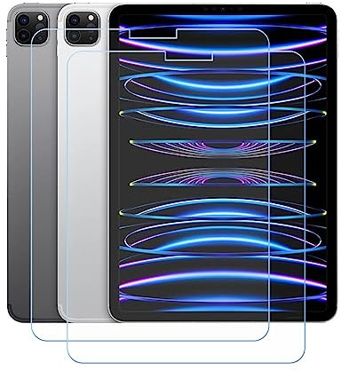 2 Pezzi Pellicola Vetro Temperato per Apple iPad PRO 11 2022, Pellicola Protettiva AntiGraffio Senza Bolle Pellicole Protettive Protezione per Schermo per Apple iPad PRO 11 2022 (11,0).