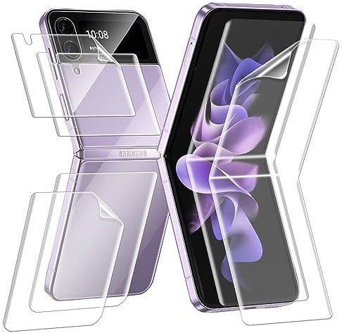 KEKBOXQ Schutzfolie Kompatibel für Samsung Z Flip 3 [6 Stück], Galaxy Z Flip 3 Weich Displayschutzfolie Weich TPU Full Cover Folie HD Soft Film keine Blasen Folie für Samsung Galaxy Z Flip 3,Clear