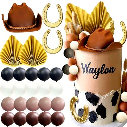 JeVenis Cowboy Kuchen Decortaion Kuh Kuchen Dekoration Cowboy Party Dekoration Disco Ball Kuchen Decortaion