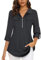 Gemulate Plus Size Clothing for Women Blouses & Shirts Ladies Tops Casual Long Sleeve Tops Womens Shirt 3/4 Length Sleeve Tunic T Shirts Blouse -Dark Grey, XXXL