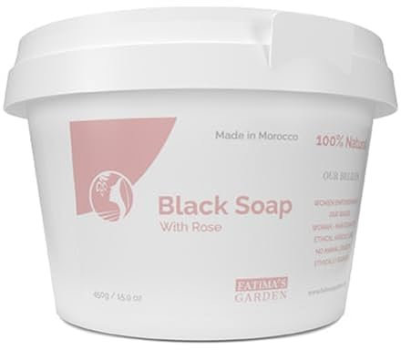 Fatima's Garden Rosenöl Schwarze Seife - Natürliches Peeling, 450g