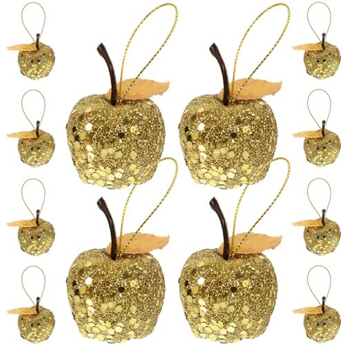 Ciieeo 20stücke Goldene Apfel Weihnachtsbaum Ornamente Teiliges Für Festliche Dekorationen Für Indoor Weihnachtsdeko Und Partybedarf
