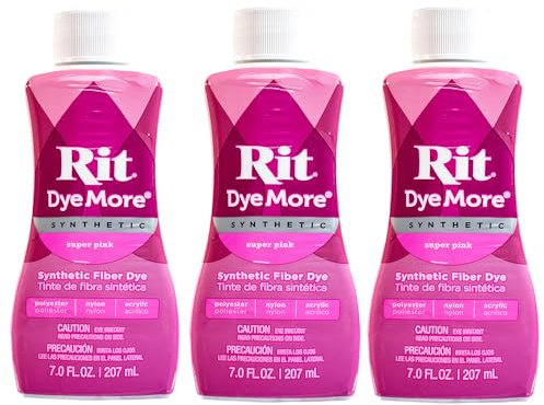 Rit DyeMore - Tinte de fibra líquida sintética de 7 onzas para ropa, decoración y manualidades, súper rosa (paquete de 3)