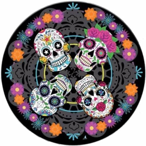 CAPRILO REGALOS & DECORACIÓN Lote de 24 Platos Decorativos de Cartón Catrina-Calavera Ø 23 cm. Vajillas y Detalles para Fiestas de Halloween, Cumpleaños, Bodas, Bautizos y Comuniones. AB