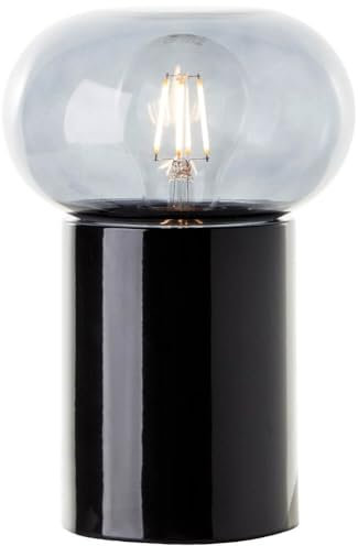 Brilliant Schwarze Tischlampe Knut mit Smoke Glas - 99002/06