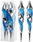 Hollyone 4PCS Swirl Icicle Christmas Baubles, 12''/30cm Blue and Silver Xmas Balls for Tree Decorations, Glitter Finial Long Baubles Christmas Hanging Ornaments for Holiday, Wedding, Garland Decor