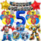 Luftballon 5. Geburtstag Junge, Geburtstagsdeko 5 Jahre Party Supplies Ballons, 3D Folienballon Kindergeburtstag Deko, Luftballons Girlanden Banner Set für Kinder Geburtstag Party Dekoration
