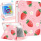 SurgeCraft Étui pour iPad Mini 4/5, support rotatif à 360 degrés avec porte-crayon pour femmes et filles, jolie housse folio Kawaii fraise pour iPad Mini 4e/5e génération, 7,9 pouces