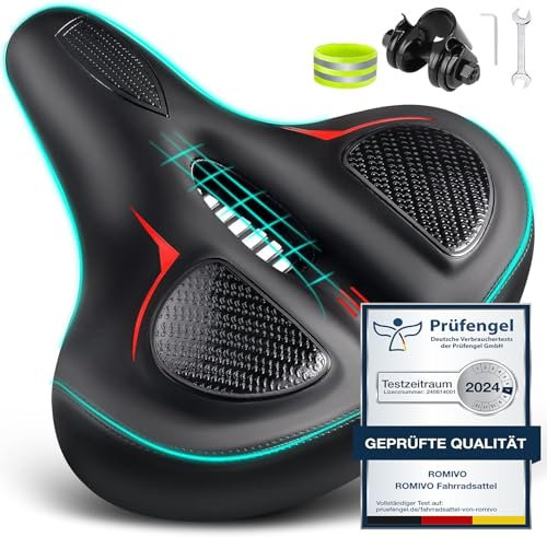 Fahrradsattel Bequemer, Gel Fahrradsitz Bequem Weich für Damen & Herren, Ergonomisch Fahrrad Sattel mit Wasserbeständigkeit, Leistungsstarker und Komfortabler Fahrradsitz Polsterung mit Memory Schaum