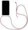 Coque Collier pour Oppo Reno 12 F 5G, Housse pour Smartphone à Porter au Cou - Étui à bandoulière Cordon - Lanyard Case Protection Complète, Étui en Silicone Transparent, Rose