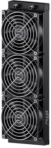 DIYhz Water Cooling Computer Radiator, 12 Pipe Aluminum Heat Exchanger Liquid Cooling Radiator Fans - 360mm Radiator for CPU PC Laser Water Cool System DC12V Black