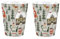 Purely Home Winter Forest Egg Cups Set - Christmas Trees & Cottages Lapland Themed Presents - Pack of 2 Ceramic Egg Cups/Holders Kitchenware/Shot Glasses Drinkware Boxed Gift
