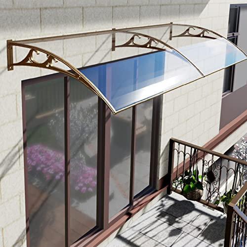 SnamicE Window Door Awning Canopy, Clear Polycarbonate Cover Rain Snow Protection For Outdoor Doorway Entrance,Clear-150cm x 60cm