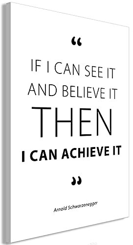 KunstLoft Wandbild 'Quote - Arnold Schwarzenegger Vertical' 80x120cm | Kunstdruck auf Leinwand