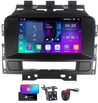 HTXPSM 7 pollici 2 DIN Autoradio Android 13 Radio Player per Op-el Vauxhall Astra J 2010-2013 CarPlay wireless integrato Android Auto Navigazione GPS DSP FM RDS DAB+ Radio BT 5.0/DVR/Telecamera