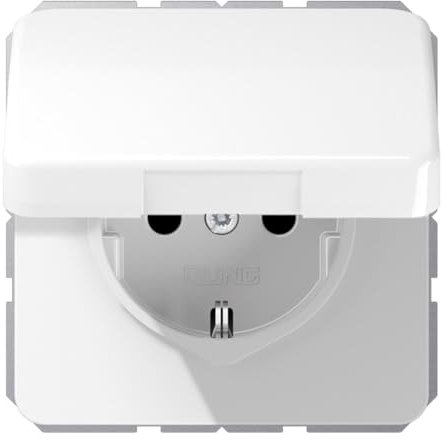 JUNG CD1520BFKLWW SCHUKO Steckdose m.Klappdeckel (Thermoplast bruchsicher) Alpinweiß Serie CD