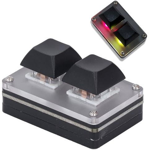 Plyisty Clavier à 2 Touches, Macro Copier-Coller Clavier Mécanique Programmable Filaire USB C, avec Rétroéclairage RVB, de Raccourci à 2 Touches