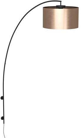 EGLO Wandleuchte innen Saganto 1, elegante Wandlampe für Wohnzimmer und Schlafzimmer, Wohnzimmerlampe touch dimmbar, Metall und Kunststoff in Schwarz und Kupfer, E27 Fassung