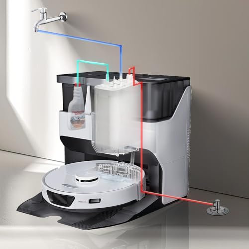 Geoviizon Automatische Wassernachfüllung Automatische Entleerung Automatische Zugabe von Reinigungsflüssigkeit modu.für roborock QRevo/S7 MaxV Ultra/S7 Pro Ultra/S8 Pro Ultra/S8 MaxV Ultra Saugroboter