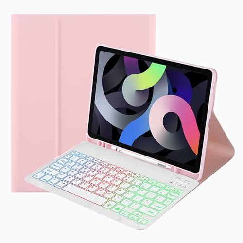 Funda con Teclado para Samsung Galaxy Tab A7 10.4'' 2022/2020 (SM- T50/T503/T505/T507), 7 Colores retroiluminados, Funda Delgada con Soporte para S Pen, Teclado Bluetooth inalámbri