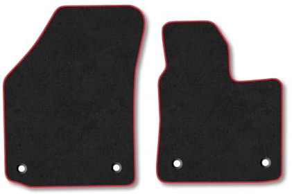 Fits VW Caddy (2004-2015) Carpet Car Mats | Red Edge Trim Tailored Fit Floor Mats Full Coverage Protection Accessories Easy Clean Anti Slip Made in the UK