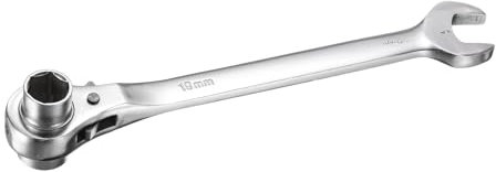 sourcing map Clé à cliquet 2 en 1 pour échafaudage Podger 19 mm x 22 mm Clé à cliquet pour réparations automobiles projets à domicile