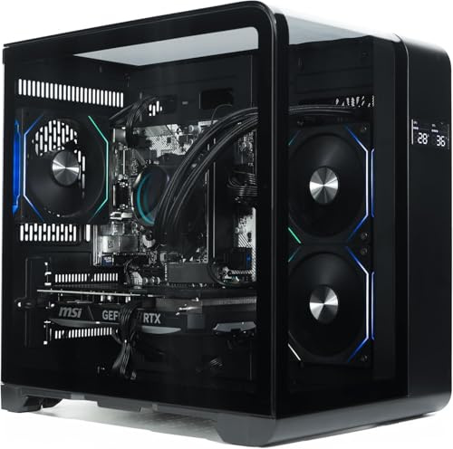 ionz Gaming Desktop PC, Ryzen 7 7700X, Nvidia RTX 5090, 32GB DDR5 RAM, 2TB NVMe SSD, 240mm AIO, Windows 11, 1000W 80+ Gold PSU (Curve, Black)