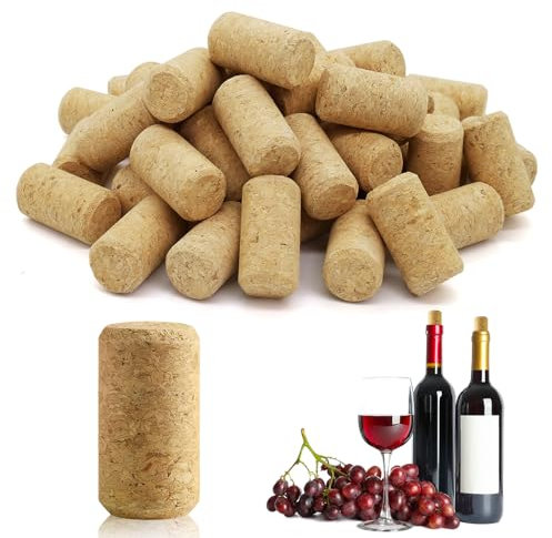50 Pcs Wine Corks,21×40mm Natural Cork Stoppers Wooden Wine Bottle Corks Replacement Natural Soft for Glass Bottle,Beer and DIY Crafts