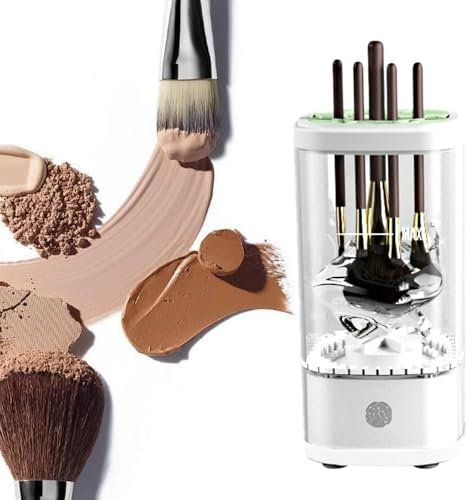 Electric Makeup Brush Cleaner, Multi-Functional Cosmetic Brush Cleaner, Portable Automatic Makeup Brush Cleaning Solution With Dryer-Holder,Type-C,Charger, Beauty Gift for Women
